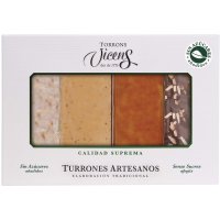 Turrón Vicens Duro+blando+yema+choco Sin Azúcar Estuche 80 Gr - 36887