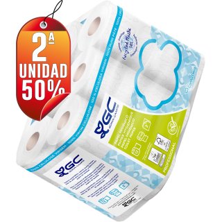 POR 1 CAJA DE PAPEL HIGIÉNICO DE 14M, SEGUNDA UNIDAD AL 50%.