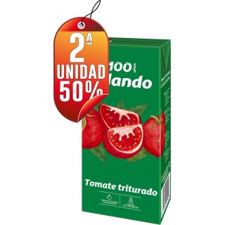 POR 1 TOMATE TRITURADO ORLANDO BRIK 2,05KG, SEGUNDA UNIDAD AL 50%.