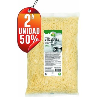 POR A MOZZARELLA RALLADA DE 2KG, SEGUNDA UNIDAD AL 50%