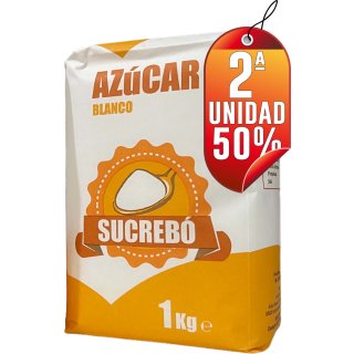 POR 1 CAJA DE AZUCAR SUBREBO DE 1 KG, SEGUNDA CAJA AL 50%.