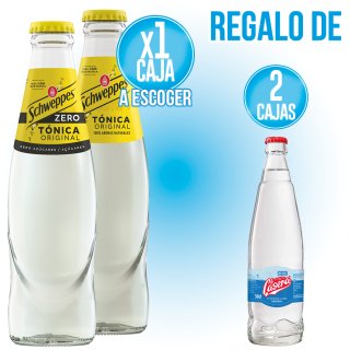 POR 1 CAJA DE TÓNICA NORMAL O ZERO, REGALO DE 2 CAJAS DE CASERA DE 500ML RETORNABLE.