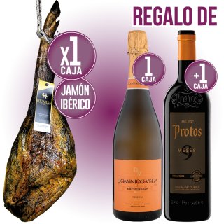 1 JAMON HICARSA IBERICO 50% CEBO Y 1 CAVA DOMINIO VEGA Y 1 PROTOS TINTO A PRECIO ESPECIAL