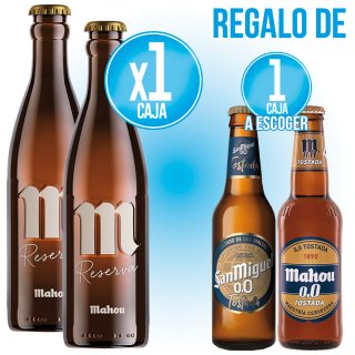 POR 1 CAJA DE MAHOU RESERVA 1/3 SR, REGALO DE 1 MAHOU 00 TOSTADA 1/3 RET O 1 SAN MIGUEL 00 TOSTADA 1