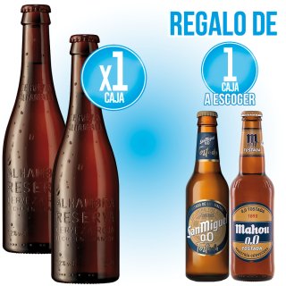 POR 1 CAJA DE ALHAMBRA RESERVA ROJA 1/3SR, REGALO DE 1 SAN MIGUEL 00 TOSTADA 1/3 RET O 1 MAHOU 00 TO