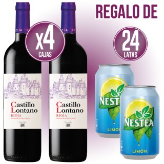 POR 4 CAJAS DE CASTILLO LONTANO, REGALO DE 24 LATAS DE NESTEA.