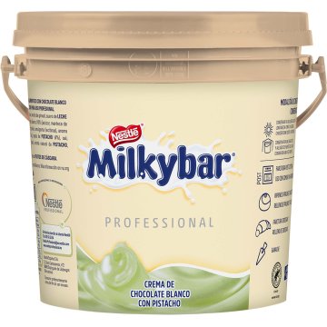 Crema Untable Nestlé Milkybar Chocolate Blanco Con Pistacho Cubo 3 Kg