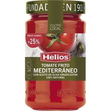 Tomate Helios Mediterraneo Aceite Oliva Virgen Extra Frito Tarro 380 Gr