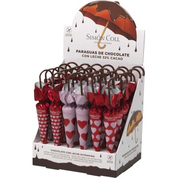 Sombrilla De Chocolate Simón Coll Corazones 35 Gr