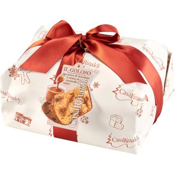 Panettone Casa Rinaldi Envuelto A Mano Relleno Gotas/caramelo Salado 750 Gr