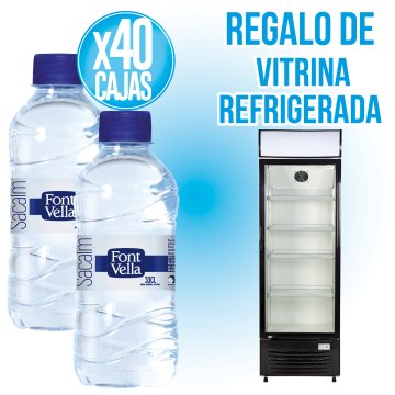 POR 40 CAJAS DE FONT VELLA DE 33CL, REGALO DE 1 VITRINA DE 268LT.