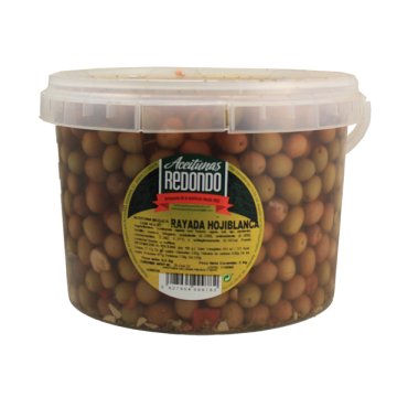 Aceitunas Redondo Hojiblanca Rajada Cubo 5 Kg