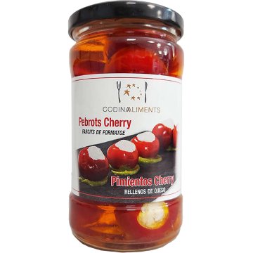 Pimiento Cherry Codina Relleno De Queso Tarro 160 Gr