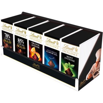 Expositor Lindt Excellence Xocolata Tauletes 50 U