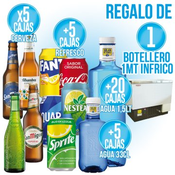 PER CAIXES VARIADES DE CERVESA, REFRESCOS I AIGUA, REGAL D'UN BOTELLER.