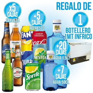 PER CAIXES VARIADES DE CERVESA, REFRESCOS I AIGUA, REGAL D'UN BOTELLER.