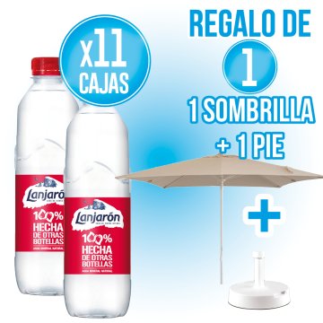 PER 11 CAIXES DE LANJARÓN DE 50CL REGAL D'UN PARASOL I UN PEU.