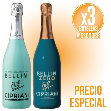 POR 3 BOTELLAS DE BELLINI O ZERO, PRECIO ESPECIAL.