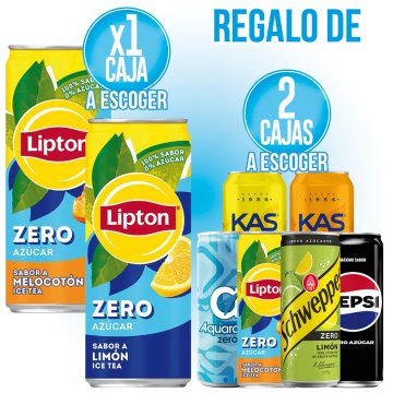 1 CAJA DE LIPTON LATA, REGALO DE 1 CAJA DE REFRESCOS A ELEGIR.