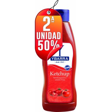 POR 1 KETCHUP YBARRA DE 1 LITRO, SEGUNDA UNIDAD AL 50%.