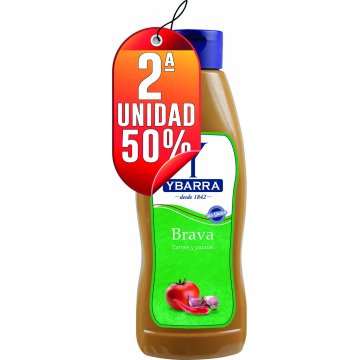 POR 1 SALSA BRAVA YBARRA DE LITRO, SEGUNDA UNIDAD AL 50%.