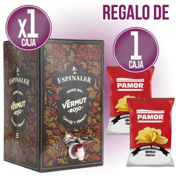 PER 1 VERMUT ESPINALER DE 10 LITRES, REGAL DE 25 BOSSES DE PATATES PAMOR DE 50GR.