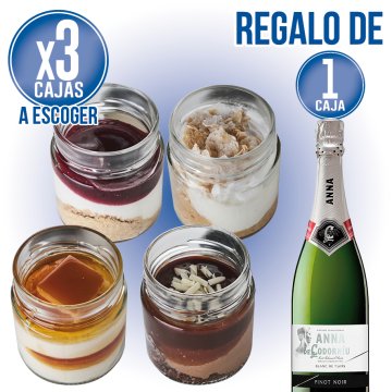 POR 3 CAJAS DE HELADOS A ELEGIR DE CAMPOGRANDE, REGALO DE 6 BOTELLAS DE CAVA ANNA BLANC DE NOIRS.