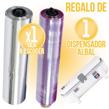 PER 1 CAIXA D'ALUMINI O FILM ALBAL, REGAL D'UN DISPENSADOR.