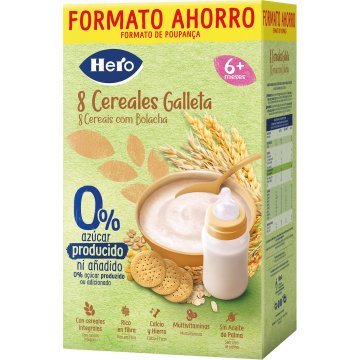 Papilla Hero Baby 8 Cereales Galleta 340 Gr