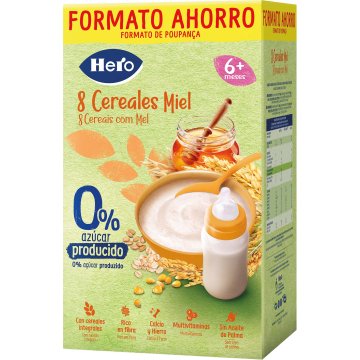 Papilla Hero Baby 8 Cereales Miel 340 Gr