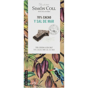 Chocolate Simón Coll 70 % Cacao Sal De Mar 85 Gr