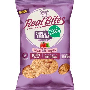 Chips Lentejas Frit Ravich Real Bites Tomate Y Albahaca Bolsa 80 Gr