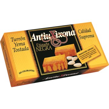 Torró Antiu Xixona Etiqueta Negra Yema Torrada 200 Gr