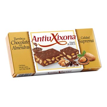 Turrón Antiu Xixona Etiqueta Blanca Chocolate Con Almendras 200 Gr